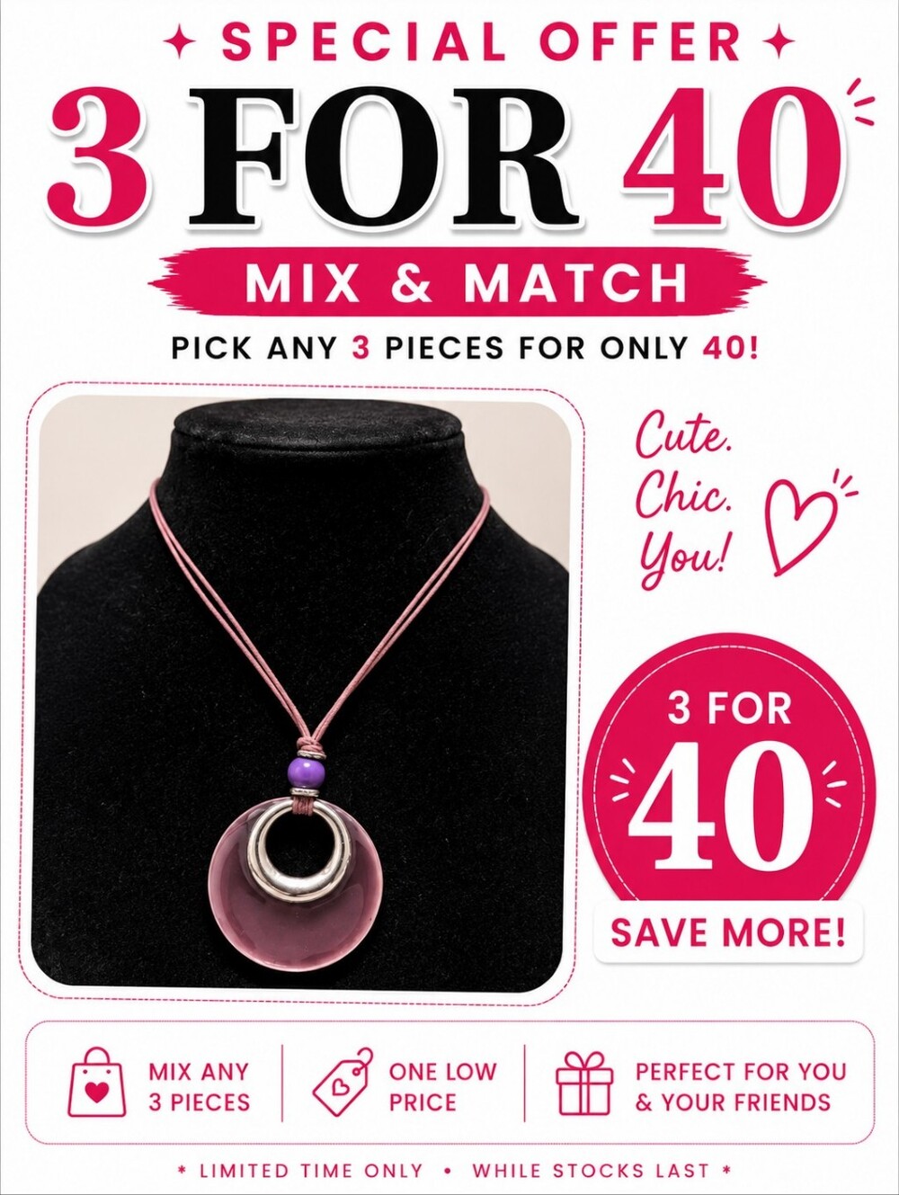 Chunky Statement Necklace Large Circular Pendant Bold Fashion Jewelry Women